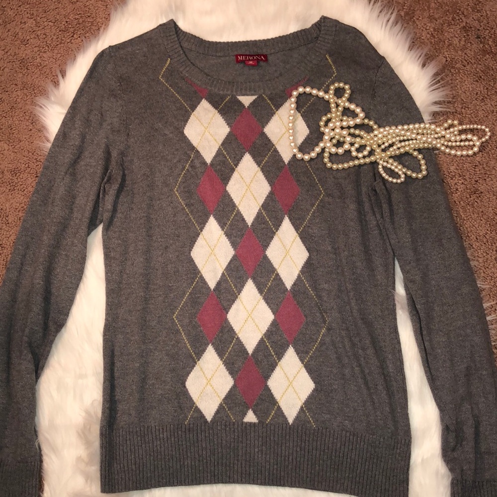 🍩$5 Must Bundle🍩 Merona Grey Argyle Sweater